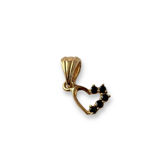 HEART PENDANT WITH BLACK STONE