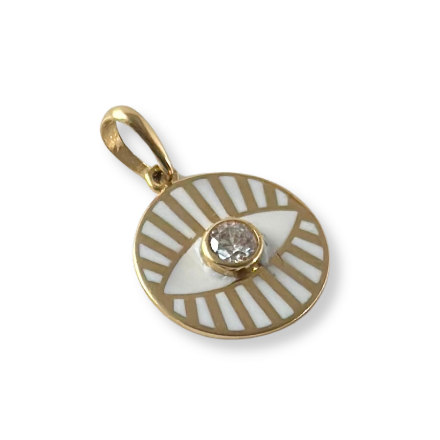 WHITE EVIL EYE PENDANT