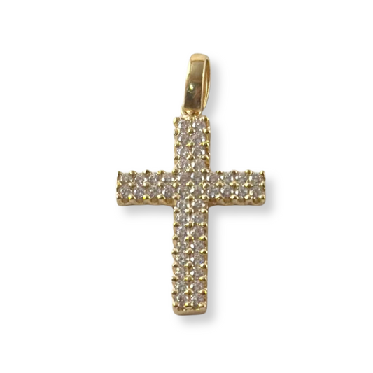 CROSS PENDANT WITH WHITE STONES