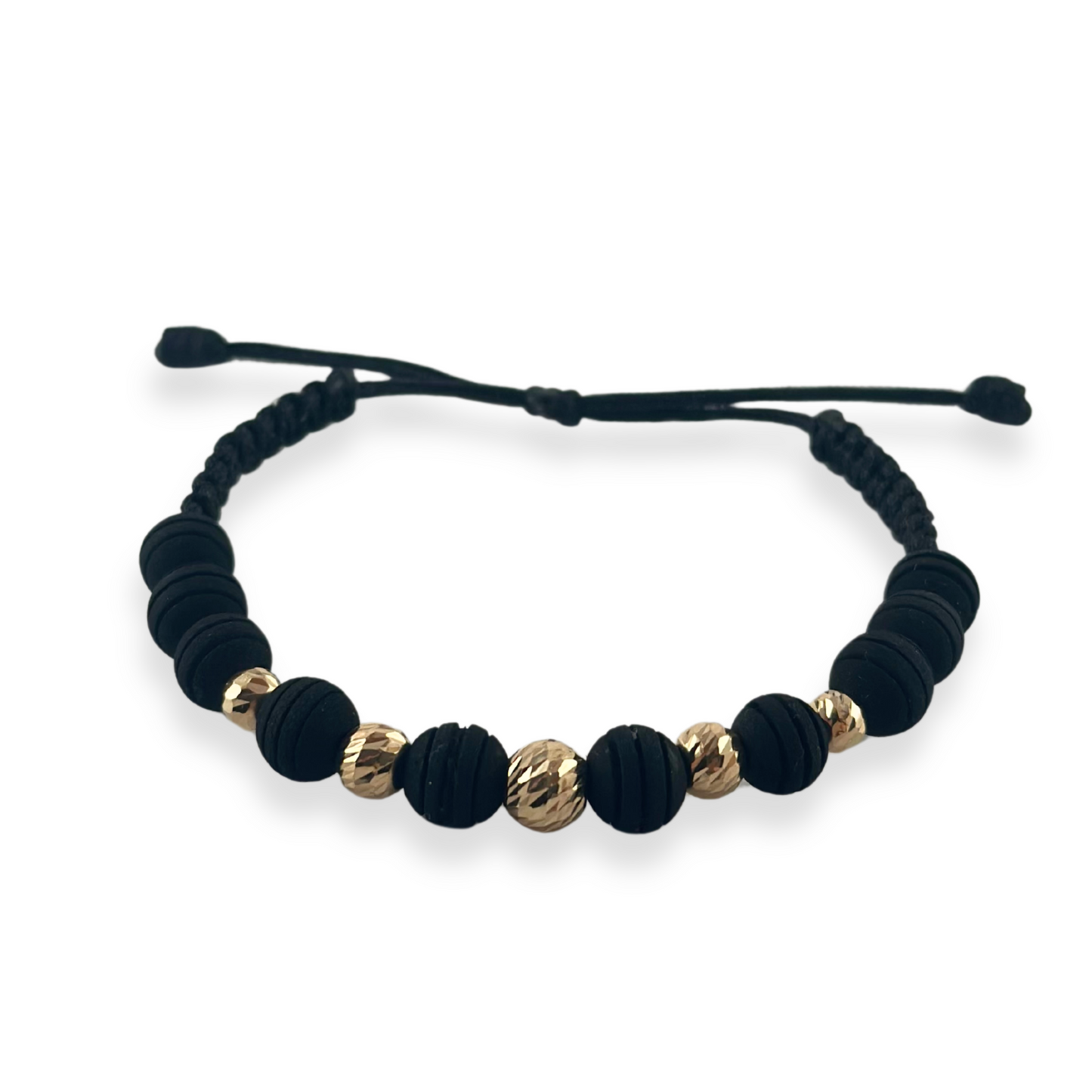 PULSERA , NEOPRENO, BALIN DE ORO
