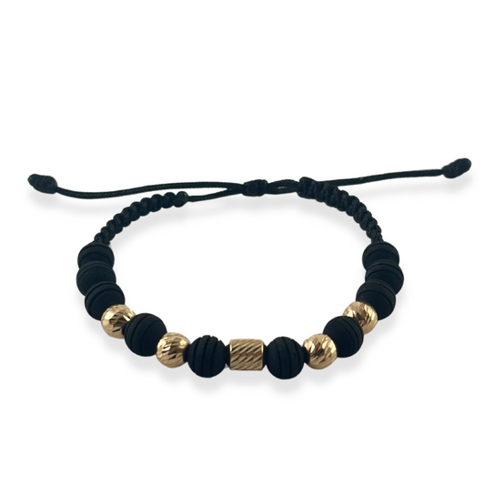 PULSERA, NEOPRENO,BALIN DE ORO