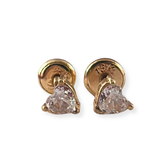 HEART STONE STUD EARRINGS