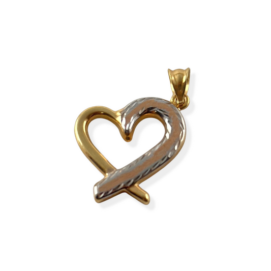 TRI-COLOR GOLD HEART PENDANT