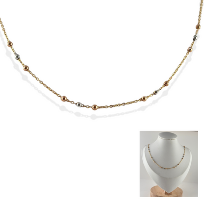TRI-COLOR GOLD ROLL-ON CHAIN