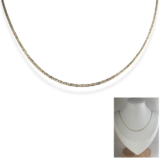 FLAT CHAIN THREE-TONE GOLD