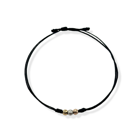 TRI-COLOR GOLD BLACK BRACELET