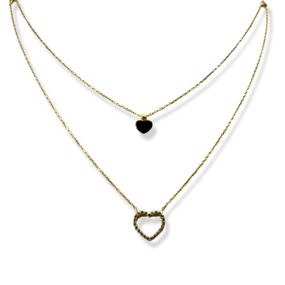 DOUBLE HEART CHAIN WITH PENDANT INCLUDED