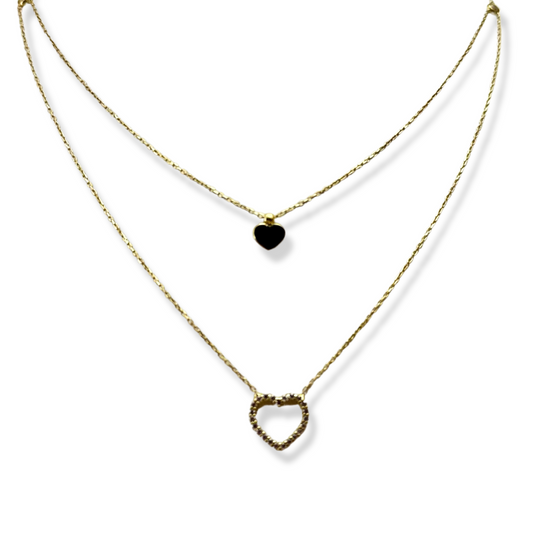 DOUBLE HEART CHAIN WITH PENDANT INCLUDED