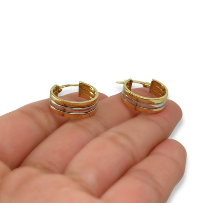 TRI-COLOR GOLD EARRINGS