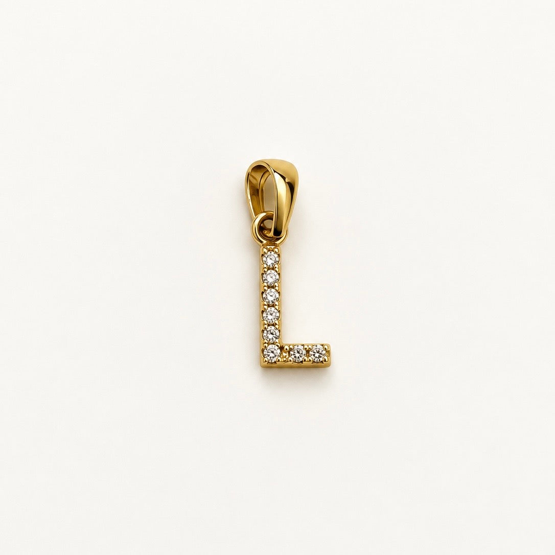 Letter L Pendant / 0.50 gr / 1.5 cm / 18K Italian Gold