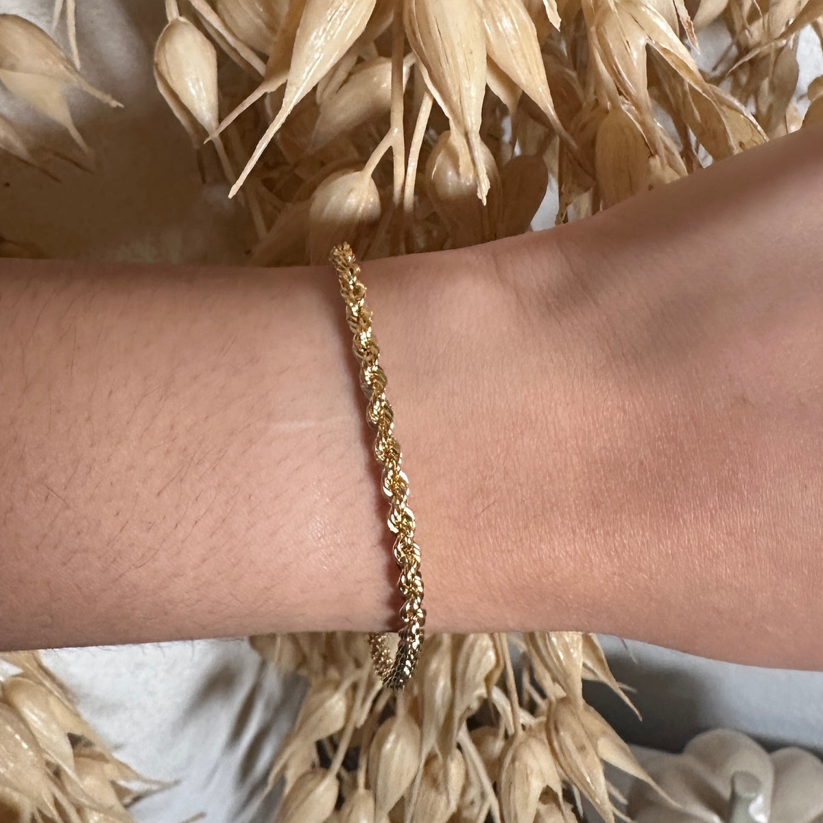 Rope Bracelet / 2.9 gr / 19.5 cm / 4 mm / 18K Italian Gold