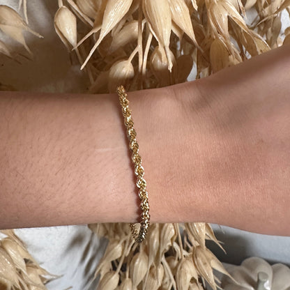 Rope Bracelet / 2.9 gr / 19.5 cm / 4 mm / 18K Italian Gold