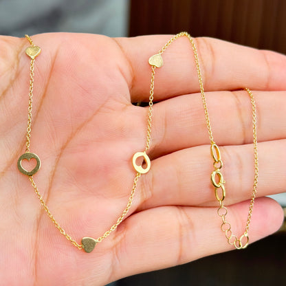 Minimalist Heart Chain 2.4g/ 45cm/ 1mm/ 18K Italian Gold