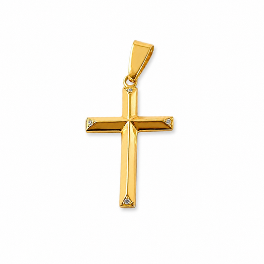 COLGANTE DE CRUZ CON PUNTAS DE CORTE DE DIAMANTE