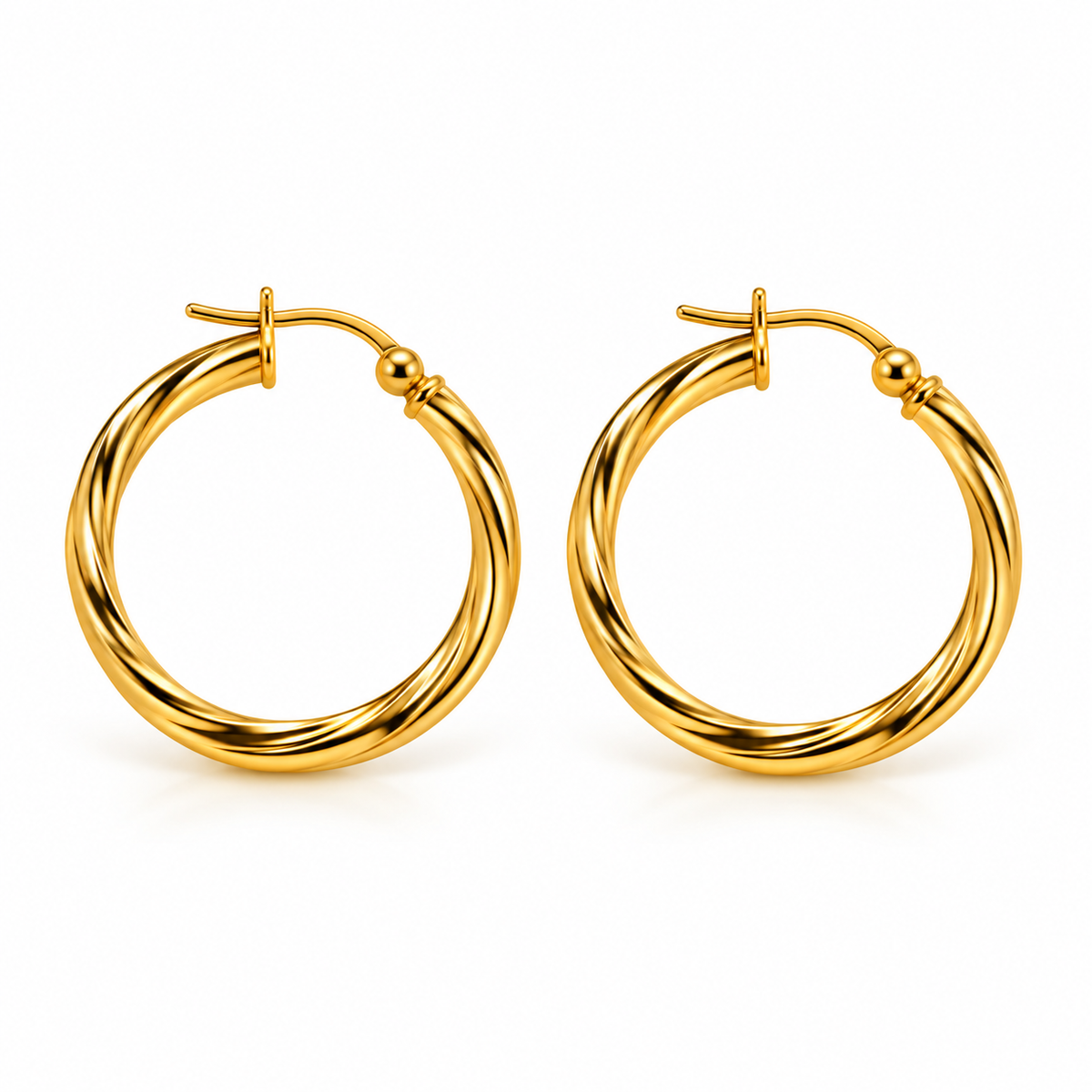 Marilyn Twisted Hoop Earrings/ 1.4 gr / 3.5 cm / 18K Italian Gold