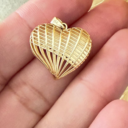 Reversible Heart Pendant/ 2.72gr / 2cm / 18K Italian Gold