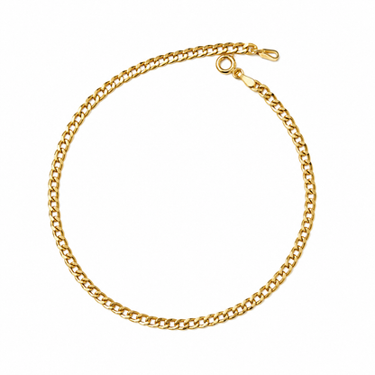 Cubana Anklet/ 2.1gr / 25 cm / 3mm / 18K Italian Gold