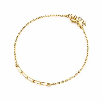 Mixed Anklet/ 1.3gr / 25 cm / 2mm / 18K Italian Gold