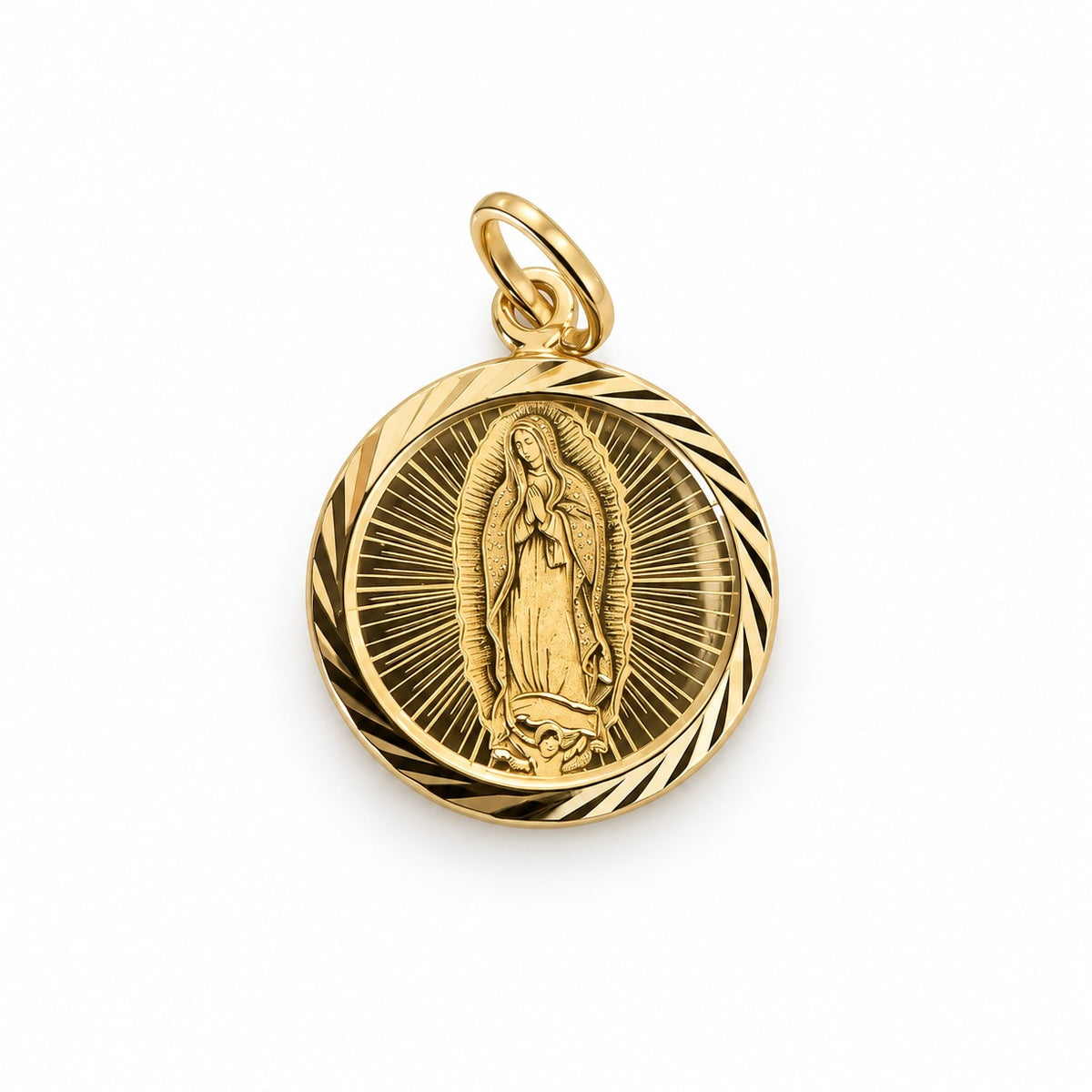 Our Lady of Guadalupe Medal Pendant / 0.95 gr / 2.3 cm / 18K Italian Gold