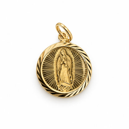 Our Lady of Guadalupe Medal Pendant / 0.95 gr / 2.3 cm / 18K Italian Gold
