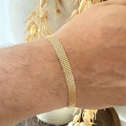 Bismark Bracelet / 5.46g/ 19.5cm/ 7mm/ 18K Italian Gold