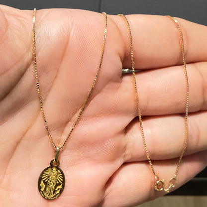 Cadena Veneciana Con Dije / 1.8 gr / 40 cm / 1.2 mm / Oro Italiano de 18K