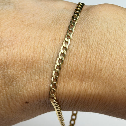Pulsera Cubana / 2.29g/ 19cm/ 3mm/ Oro italiano de 18K