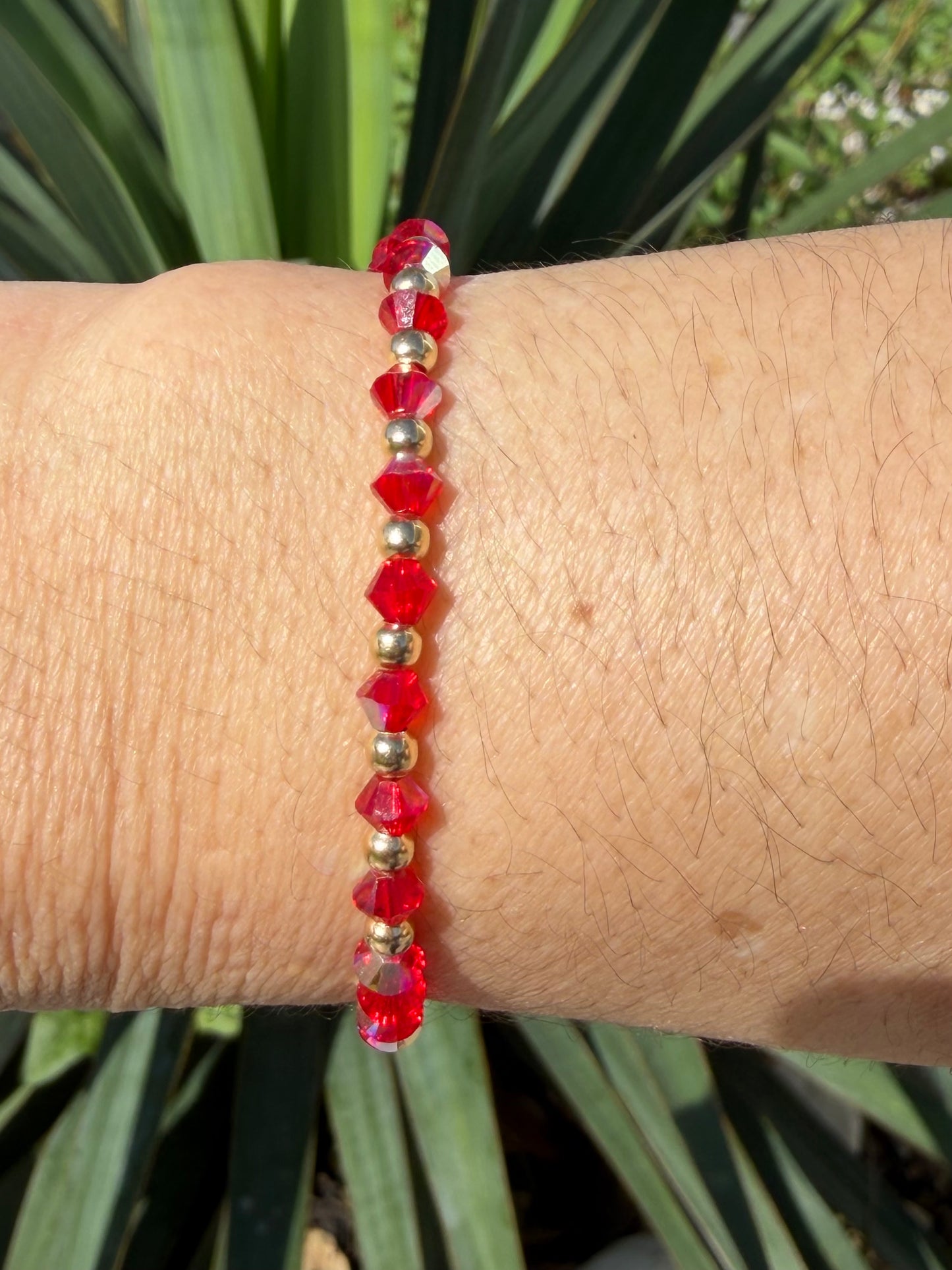 ELASTIC RED SWAROVSKI BRACELET