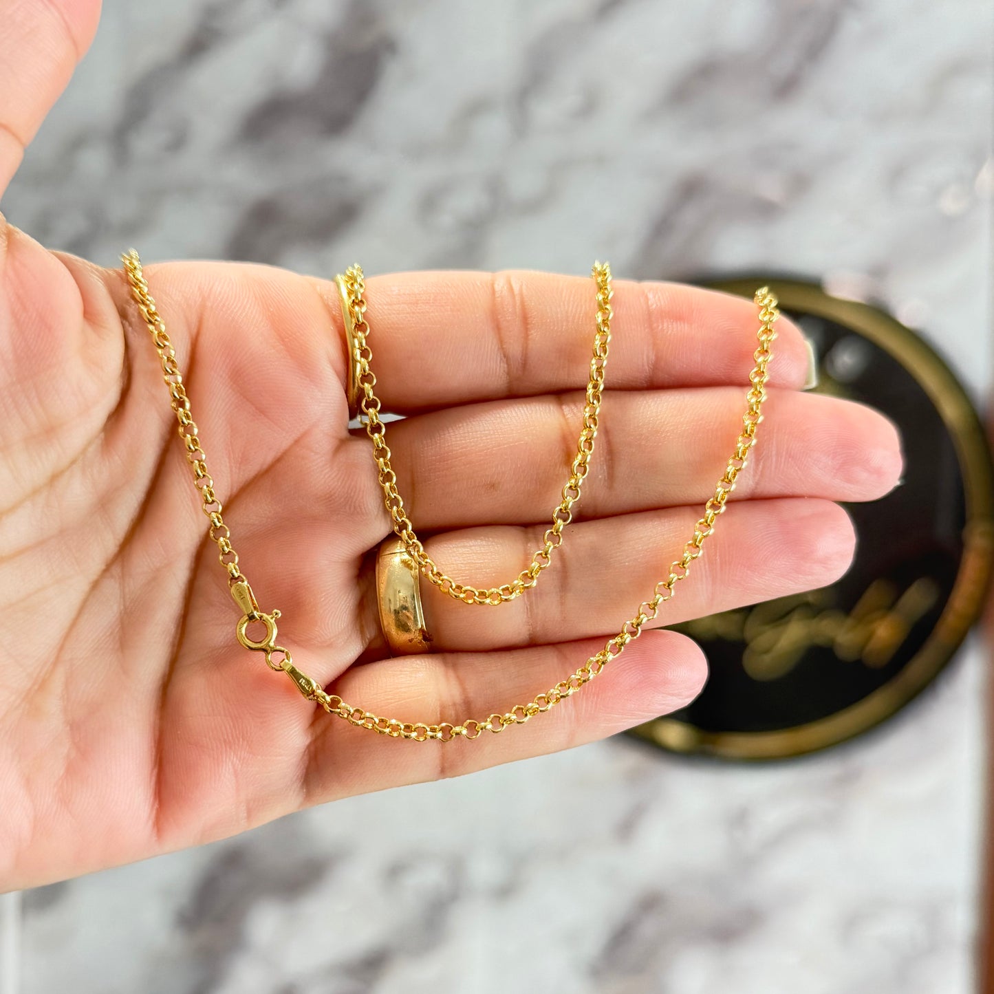 Roll On Chain/ 4 g/ 50 cm/ 3 mm/ 18K Italian Gold