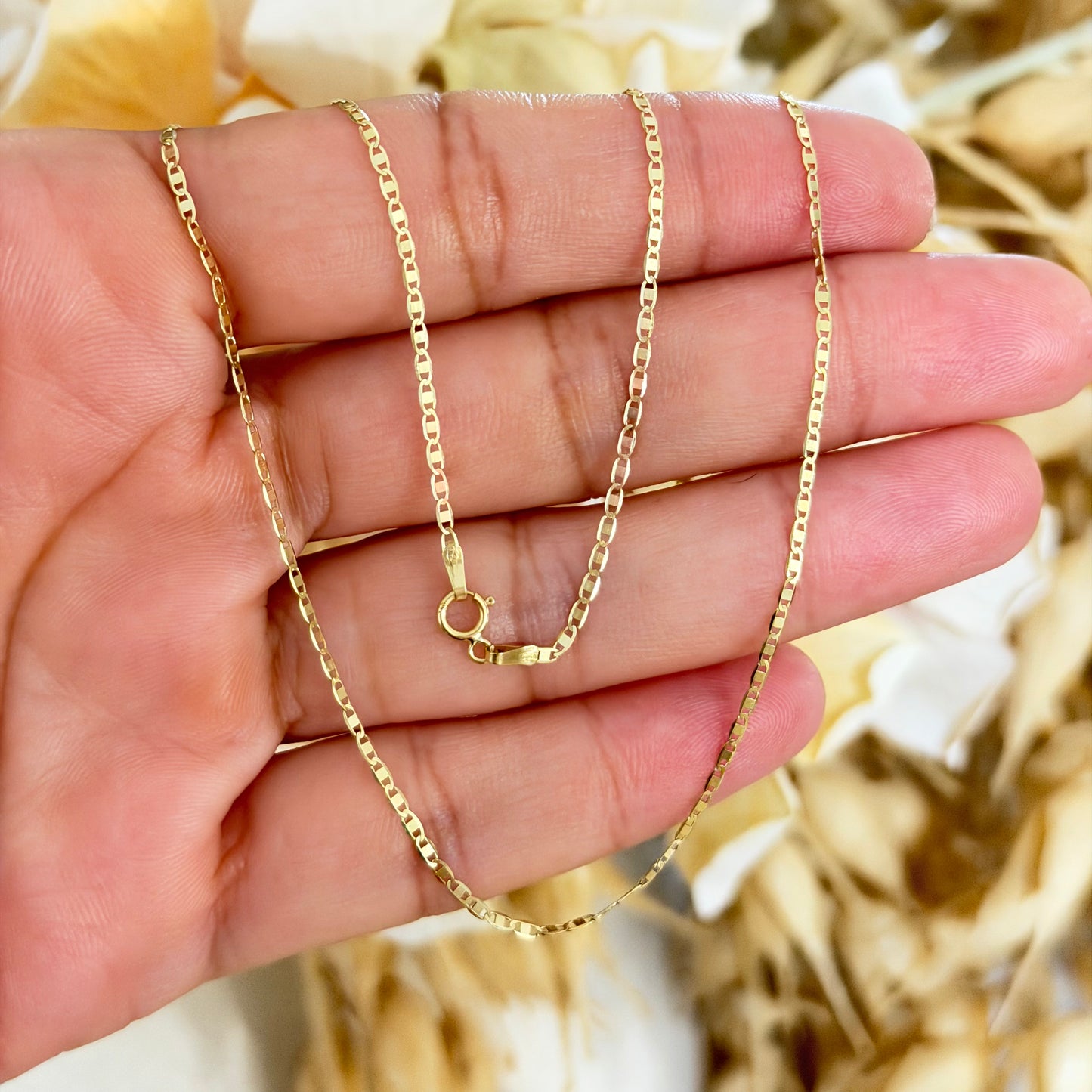 Flat Mariner Chain / 1.4 gr / 45 cm / 1 mm / 18K Italian Gold