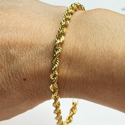 Pulsera de cuerda / 5.68g/ 20.5cm/ 5mm/ Oro italiano de 18K