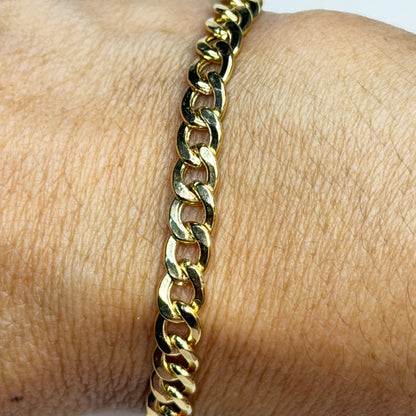 Pulsera Cubana / 5.1g/ 19cm/ 6mm/ Oro Italiano 18K