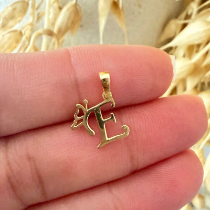 Initial M Butterfly Pendant/ 0.65gr / 1.5cm / 18K Italian Gold