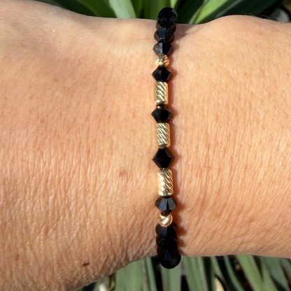 PULSERA ELÁSTICA NEGRA SWAROVSKI