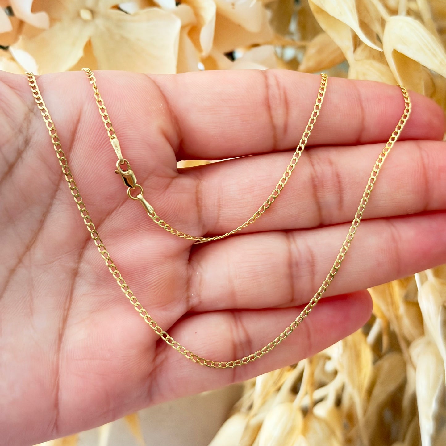 Cubana Link Chain / 2.43 gr / 45 cm / 1.8 mm / 18K Italian Gold