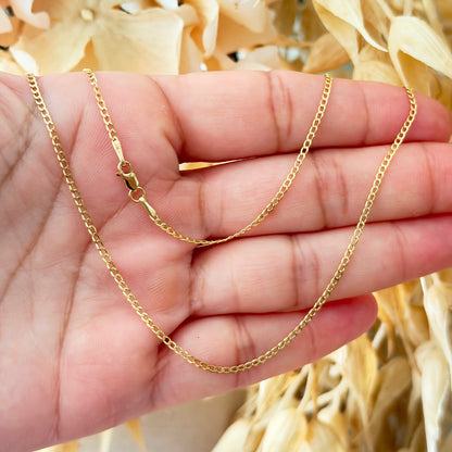 Cubana Link Chain / 2.43 gr / 45 cm / 1.8 mm / 18K Italian Gold