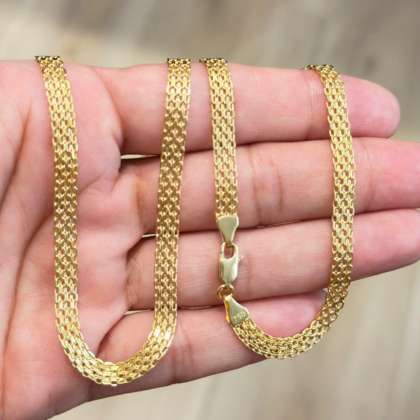 BISMARK CHAIN 7.2g/ 60cm/ 5mm/ 18k ITALIAN GOLD