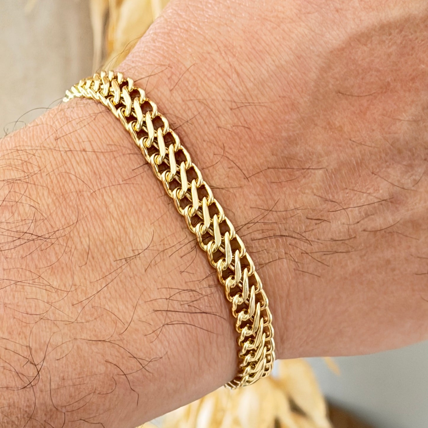 Sedusa Bracelet / 7.72g/ 19.5cm/ 7mm/ 18K Italian Gold