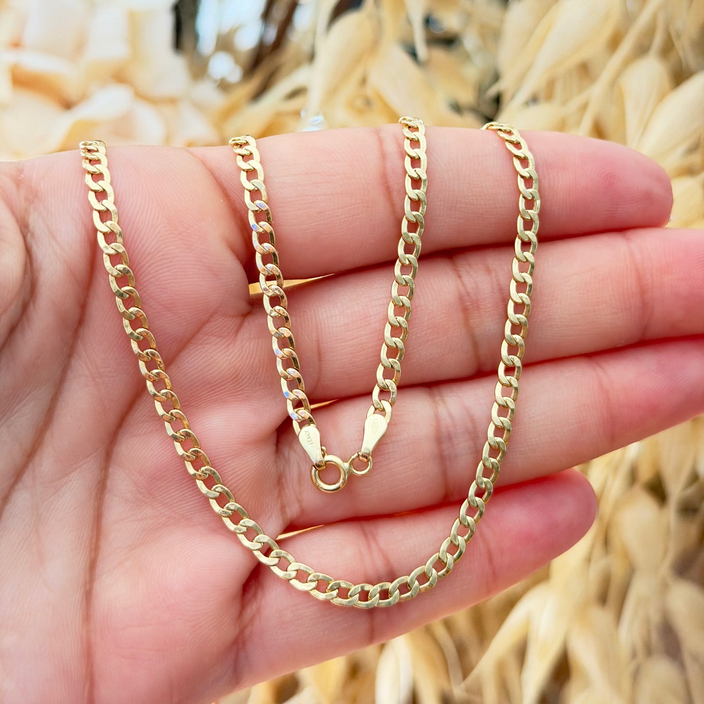 Cubana Link Chain / 3.67 gr / 60 cm / 3 mm / 18K Italian Gold