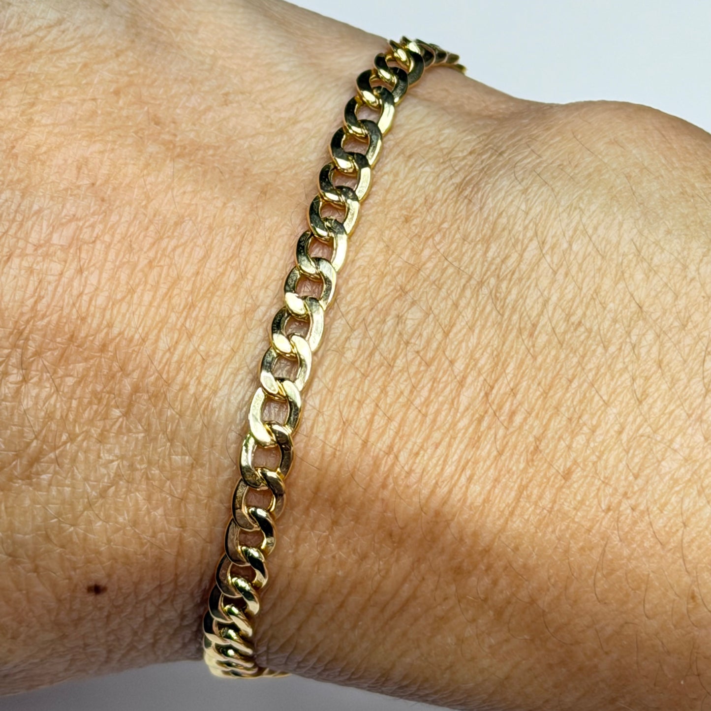 Pulsera Cubana / 2.73g/ 19cm/ 3mm/ Oro Italiano 18K