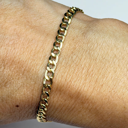 Pulsera Cubana / 2.73g/ 19cm/ 3mm/ Oro Italiano 18K