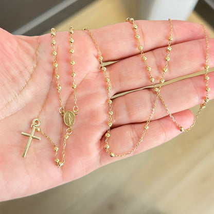 ROSARY / 5.26g/ 60cm/ 3mm/ 18k ITALIAN GOLD
