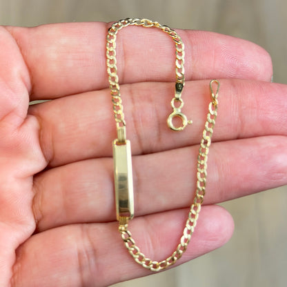 PULSERA CUBANA DE BEBÉ CON PLACA DE NOMBRE