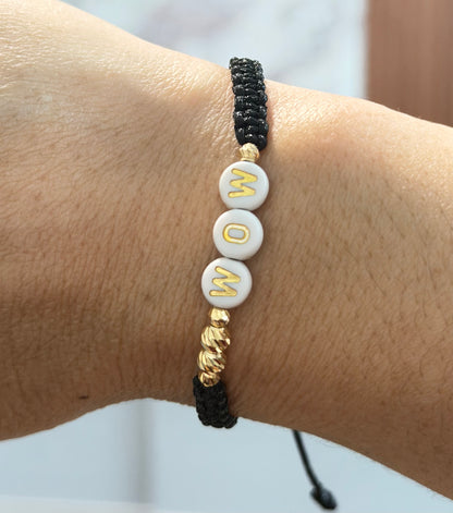 BRACELET WITH GOLD BEADS MOM