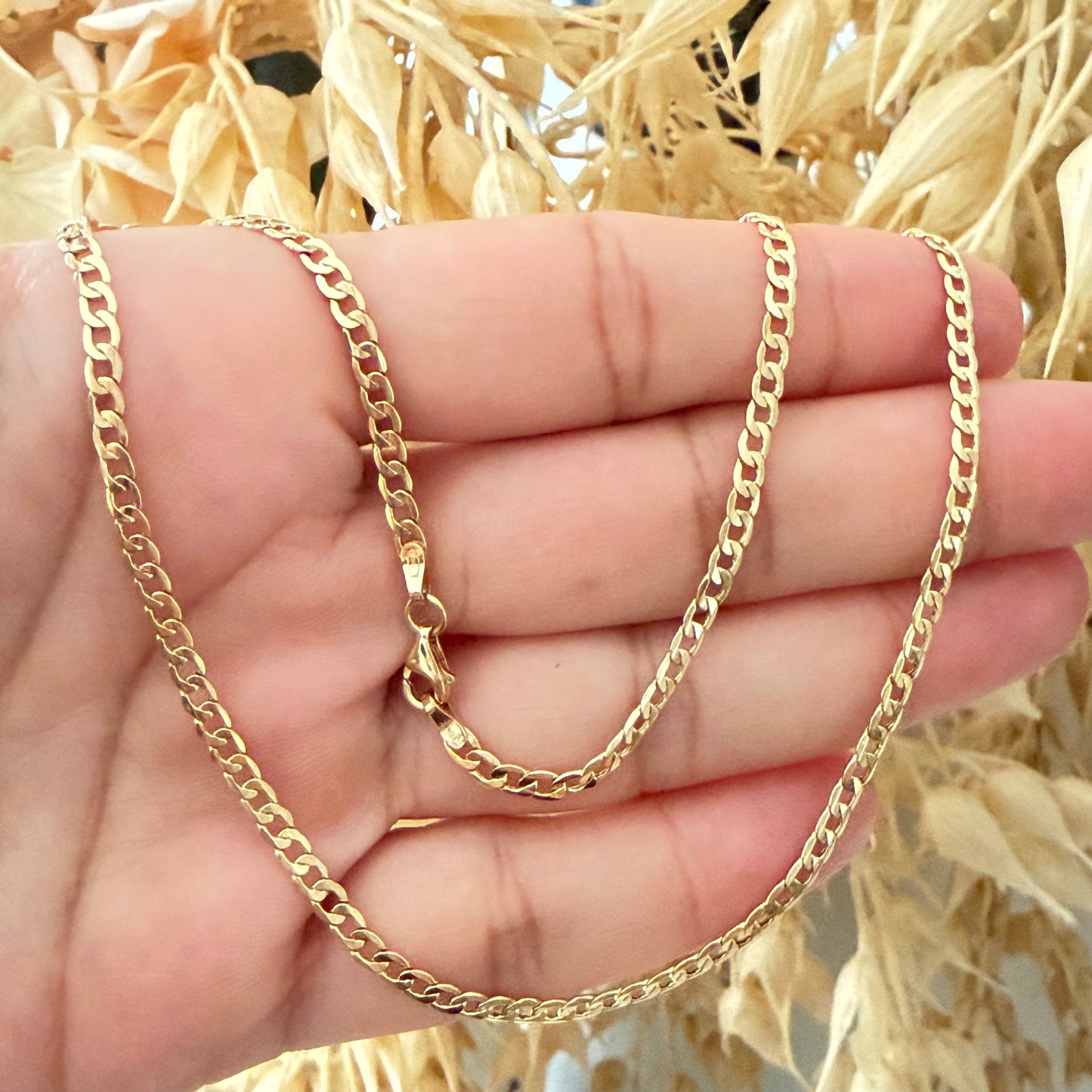 Cubana Link Chain/ 3.9 g/ 50cm/ 3 mm/ 18K Italian Gold