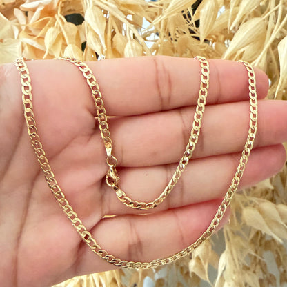 Cubana Link Chain/ 3.9 g/ 50cm/ 3 mm/ 18K Italian Gold