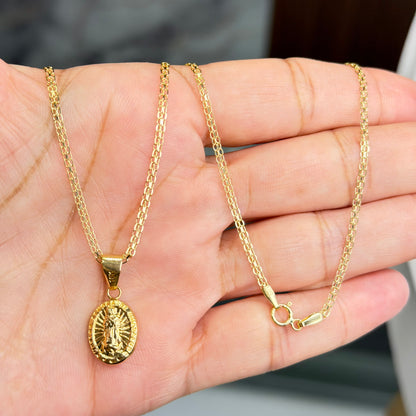 Bismarck Chain With Pendant/ 3.02g/ 50cm/ 2mm/ 18K Italian Gold