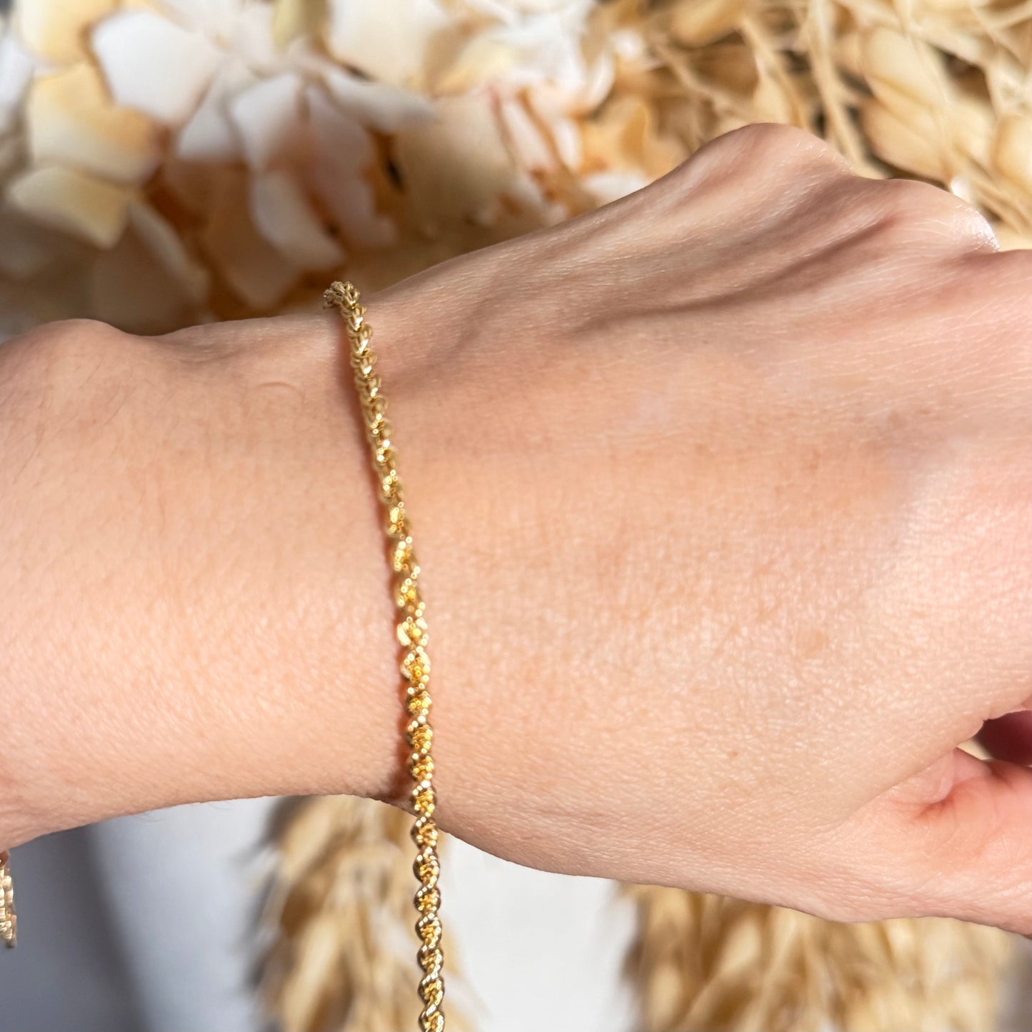 Rope Bracelet / 1.7 gr / 18.5 cm / 3 mm / 18K Italian Gold