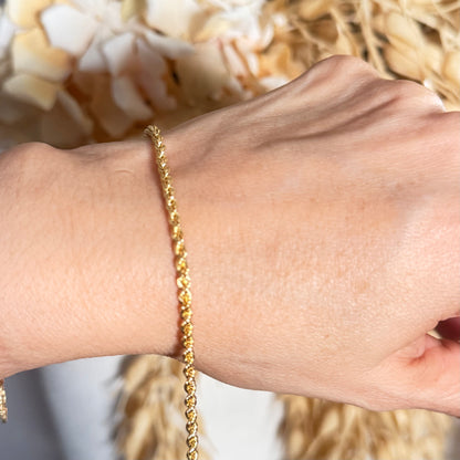 Rope Bracelet / 1.7 gr / 18.5 cm / 3 mm / 18K Italian Gold