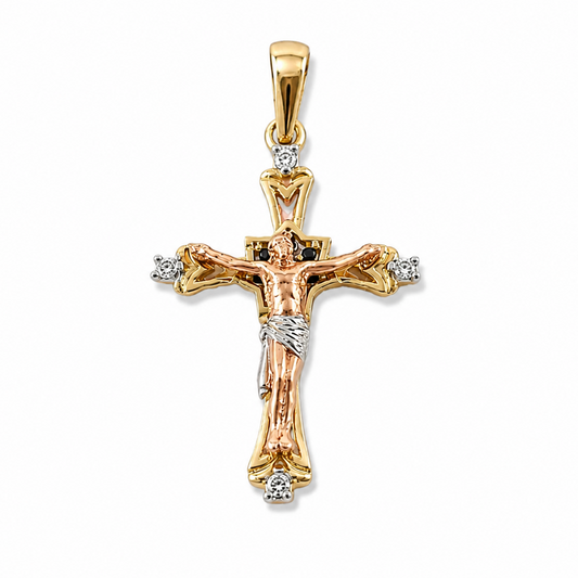 TRI-COLOR CROSS PENDANT